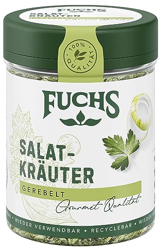 Fuchs Gewürze - Salatkräuter gerebelt - zum Verfeinern von Salatdressings, Gemüsepfannen oder Frischkäse - natürliche Zutaten - 20 g in wiederverwendbarer, recyclebarer Dose von Fuchs