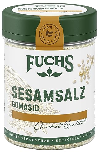 Fuchs Gewürze - Sesamsalz Gomasio - Allrounder-Gewürz für Gemüsegerichte, Sushi , ideal auch als Topping für Salate - natürliche Zutaten - 55 g in wiederverwendbarer, recyclebarer Dose von Fuchs