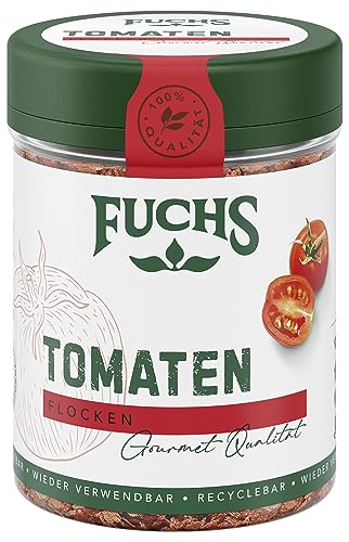 Fuchs Gewürze - Tomaten Flocken - Gewürz für Ofenfeta oder tomatigen Geschmack in Saucen - natürliche Zutaten - 40 g in wiederverwendbarer, recyclebarer Dose von Fuchs