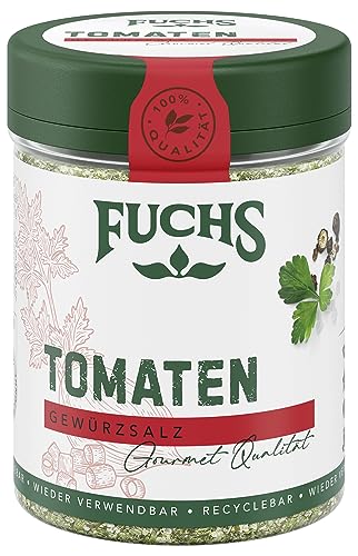 Fuchs Gewürze - Tomaten Gewürz - Gewürzsalz für Tomatenbrot, Frühstücksei oder Steak - natürliche Zutaten - 90 g in wiederverwendbarer, recyclebarer Dose von Fuchs