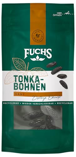 Fuchs Gewürze - Tonkabohnen ganz | Aus natürlichen Zutaten | 10 g im wiederverschließbaren, recyclebaren Beutel von Fuchs