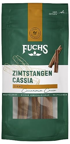 Fuchs Gewürze - Zimtstangen Cassia im wiederverschließbaren, recyclebaren Beutel - aus natürlichen Zutaten - 3 Stück von Fuchs