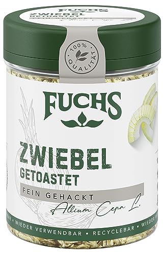 Fuchs Gewürze - Zwiebel getoastet - fein gehackte Zwiebeln für Dips, Schmorgerichte oder Hamburger - natürliche Zutaten - 55 g in wiederverwendbarer, recyclebarer Dose von Fuchs