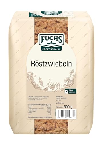 Fuchs Professional - Röstzwiebeln | Zum Verfeinern von Hot Dogs, Burgern oder Zwiebelbrot | Profi-Qualität für Großverbraucher und Gastronomie | 500 g im recyclebaren Beutel von Fuchs