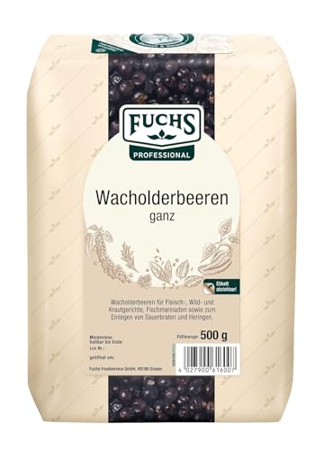 Fuchs Professional - Wacholderbeeren ganz | Zum Würzen von Wild, Sauerbraten oder Sauerkraut | Profi-Qualität für Großverbraucher und Gastronomie | 500 g im recyclebaren Beutel von Fuchs