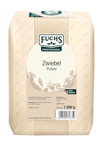 Fuchs Professional - Zwiebelpulver | Schonend verarbeitet, zum Würzen von herzhaften Gerichten | Profi-Qualität für Großverbraucher und Gastronomie | 1 kg im recyclebaren Beutel von Fuchs