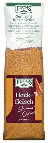 Fuchs Gourmet Selection Klassisch/Heimisch – Hackfleisch Gewürzsalz, Nachfüllbeutel, Salz zum Würzen von Frikadellen, Burgerpatties, vegetarischen Bratlingen & Co, vegan, 80 g von Fuchs Gewürze
