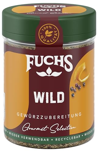 Fuchs Gourmet Selection Klassisch/Heimisch – Wild Gewürzsalz, nachfüllbares Wild Gewürz, Salz zum Würzen von Wild, Saucen & Co, vegan, 80 g von Fuchs