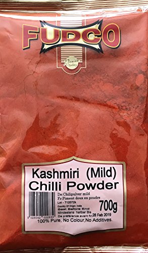 Fudco Kashmiri Chili-Pulver, mild, 700 g, 2 Stück von Fudco