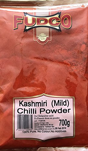Fudco Kashmiri Chili-Pulver, mild, 700 g, 2 Stück Fudco Kashmiri Chili-Pulver, mild, 700 g, 2 Stück von Fudco