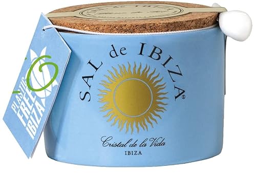 Sal de Ibiza - Fleur de Sel "Mar Blau", mit schwarzem Knoblauch, 140 g Topf von Fuduu.de
