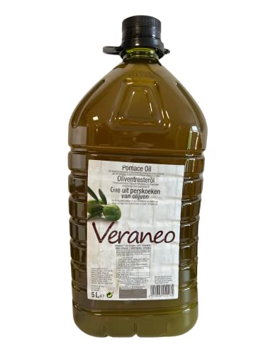 Veraneo - raffiniertes Olivenöl zum Braten und Kochen, Oliventresteröl - Olivenöl, im 5 Liter PET-Flasche, erstklassige Qualität, Kombination von Oliventresteröl und direkt aus Oliven gepresstem Öl von Fuduu.de