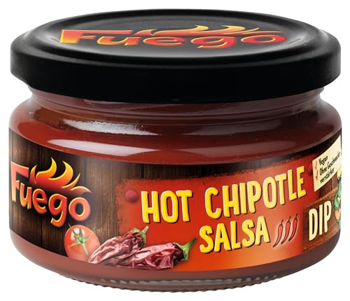 Fuego - Hot Chipotle Dip | Feurig-scharfe mexikanische Dip-Sauce | für Tortilla-Chips | Vegan, ohne Geschmacksverstärker | 200 ml von Fuego