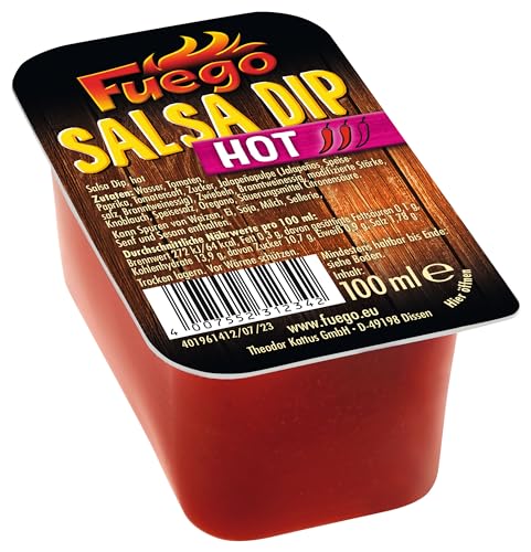 Fuego - Hot Salsa Dip | Feuriger, mexikanischer Dip für Nachos, Tacos und Tortilla Wraps | 100 ml im praktischen Dip-Pot von Fuego