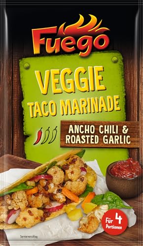 Fuego - Veggie Taco Marinade | Flüssige Marinade für Gemüsegerichte | Ohne Geschmacksverstärker, ohne Farbstoffe | 45 ml Fuego - Veggie Taco Marinade | Flüssige Marinade für Gemüsegerichte | Ohne Geschmacksverstärker, ohne Farbstoffe | 45 ml von Fuego