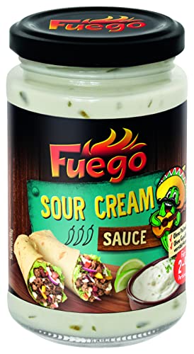 Fuego - Sour Cream Sauce | Sauerrahm-Sauce für Tortilla-Fillings | Vegan, ohne Geschmacksverstärker | 200 ml im Glas Fuego - Sour Cream Sauce | Sauerrahm-Sauce für Tortilla-Fillings | Vegan, ohne Geschmacksverstärker | 200 ml im Glas von Fuego