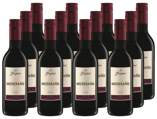 Freixenet Mederaño Tinto spanischer Rotwein (12 x 0,25 l) - Spanish Red Wine, kräftig und voll im Geschmack, Halbtrocken, idealer Begleiter zu Wild oder Gegrilltem, Fondue oder Käse von Freixenet