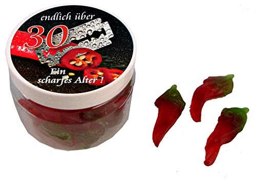 QUATSCHmanufaktur Fruchtgummi Peperoni"Scharfes Alter" zum 30. Geburtstag von QUATSCHmanufaktur