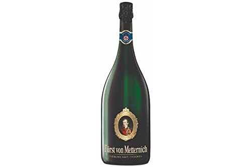 Fürst von Metternich Riesling Sekt Trocken (1 x 1,5 l) Deutscher Premiumsekt in beeindruckender Magnumflasche, aus hochwertigen Rieslinggrundweinen deutscher Weinbaugebiete, ideal als Geschenk von Fürst von Metternich