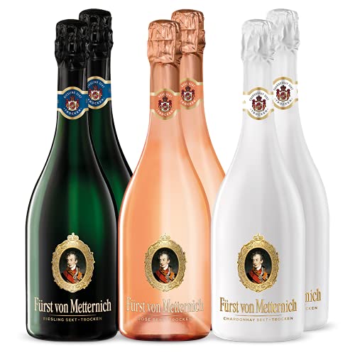 Mischpaket aus 6 Flaschen Fürst von Metternich (6x0,75l) - bestehend aus 2 x 0,75l Riesling, 2 x 0,75l Rosé und 2 x 0,75l Chardonnay von Fürst von Metternich
