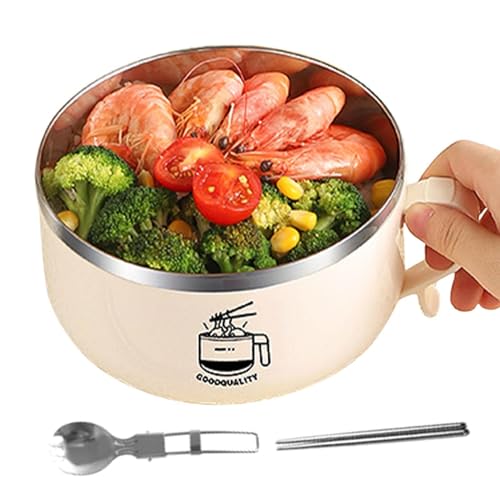 Ramen-Schüssel, Isolierte Nudelschüssel, Instant-Nudelschüssel Mit Deckel Und Griff, Edelstahl-Lunchbox, Frischhaltedose, Nudeltopf, Wohnheim-Zubehör Für Studenten, Zum Mitnehmen Ramen-Schüssel, Isolierte Nudelschüssel, Instant-Nudelschüssel Mit Deckel Und Griff, Edelstahl-Lunchbox, Frischhaltedose, Nudeltopf, Wohnheim-Zubehör Für Studenten, Zum Mitnehmen von Fukamou