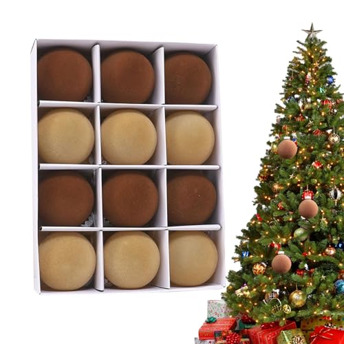 Samt-Weihnachtskugeln – 12 beflockte Kugeln für Weihnachtsstimmung | Baum-Anhänger für Weihnachtsfeier, Hochzeit, Urlaubsversammlungen, Feiern, Einkaufszentren Samt-Weihnachtskugeln – 12 beflockte Kugeln für Weihnachtsstimmung | Baum-Anhänger für Weihnachtsfeier, Hochzeit, Urlaubsversammlungen, Feiern, Einkaufszentren von Fulenyi
