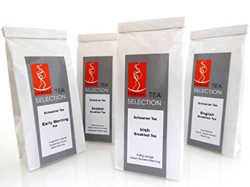 Fumaga Tea Selection -variationsreiches Tee Genießerset "Good Morning" 4 x 90 g – Schwarzteemischungen (Blends) von Fumaga