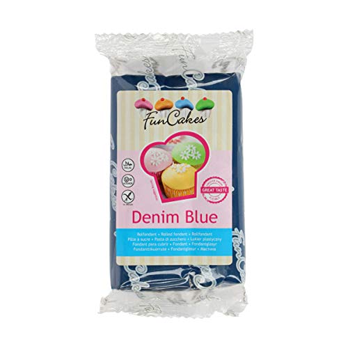 FunCakes Fondant Demin Blue: Jeans Blaue Farbe, Einfach zu Verwenden, Glatt, Elastisch, Weich und Schmeidig, Perfekt zum Dekorieren von Torten, Halal, Koscher und Glutenfrei. 250 g FunCakes Fondant Demin Blue: Jeans Blaue Farbe, Einfach zu Verwenden, Glatt, Elastisch, Weich und Schmeidig, Perfekt zum Dekorieren von Torten, Halal, Koscher und Glutenfrei. 250 g von FunCakes