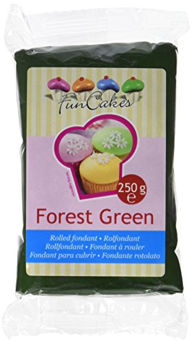 FunCakes Fondant Forest Green: Einfach zu Verwenden, Glatt, Elastisch, Weich und Schmeidig, Perfekt zum Dekorieren von Torten, Halal, Koscher und Glutenfrei. 250 g, Grün von FunCakes