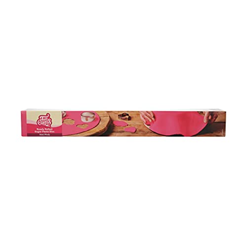 FunCakes Ausgerollte Rollfondant Disc Hot Pink: Köstliches Vanille-Aroma, bereits gerollt, einfach zu verwenden, perfekt für die Kuchendekoration. Gluten-frei. 36 cm rund und 3 mm dick,. 430 g von FunCakes