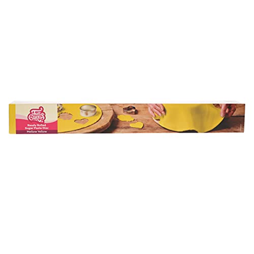 FunCakes Ausgerollte Rollfondant Disc Mellow Yellow: Köstliches Vanille-Aroma, bereits gerollt, einfach zu verwenden, perfekt für die Kuchendekoration, 430 g von FunCakes