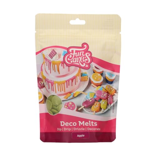 FunCakes Deco Melts Grüner Apfel Geschmack - Dip, Drip, Dekorieren! In der Mikrowelle schmelzen und in jede Form gießen! von FunCakes