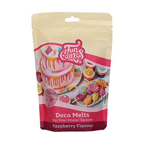 FunCakes Deco Melts Himbeergeschmack - Tauchen, drippen, dippen und dekorieren! In der Mikrowelle schmelzen und in jede Form gießen, 250 g von FunCakes