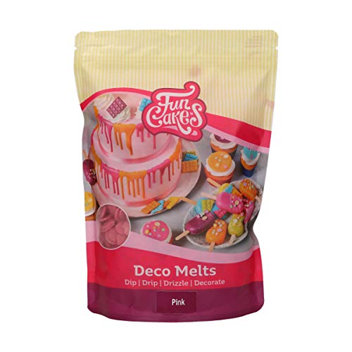 FunCakes Deco Melts Rosa - Tauchen, drippen, dippen und dekorieren! In der Mikrowelle schmelzen und in jede Form gießen, 1000 g von FunCakes