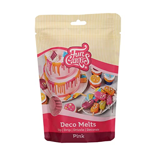 FunCakes Deco Melts Rosa - Tauchen, drippen, dippen und dekorieren! In der Mikrowelle schmelzen und in jede Form gießen, 250 g von FunCakes