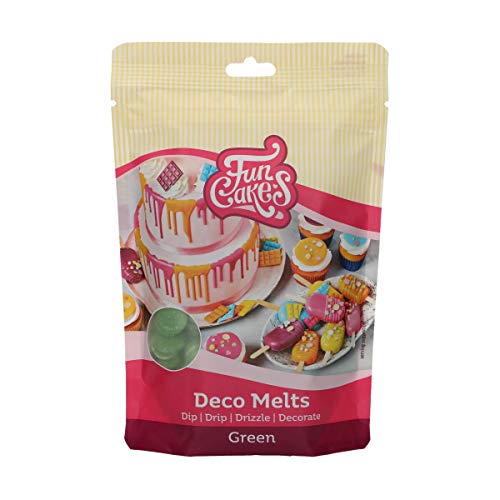 FunCakes Deco Melts grün - tauchen, drippen, dippen und dekorieren! In der Mikrowelle schmelzen und in jede Form gießen, 250 g von FunCakes