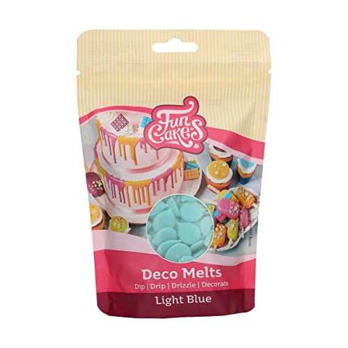 FunCakes Deco Melts Hellblau - Tauchen, drippen, dippen und dekorieren! In der Mikrowelle schmelzen und in jede Form gießen, 250 g von FunCakes