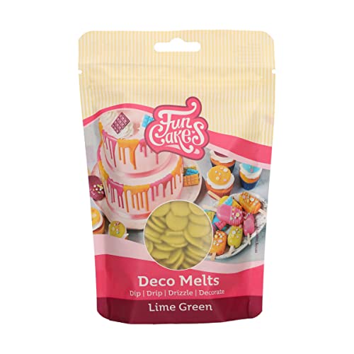 FunCakes Deco Melts limettengrün, tauchen drippen dippen und dekorieren, In der Mikrowelle schmelzen und in jede Form gießen, 250 g von FunCakes