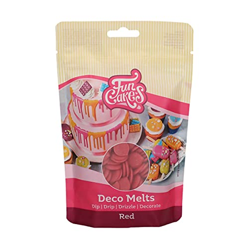 FunCakes Deco Melts rot - tauchen, drippen, dippen und dekorieren! In der Mikrowelle schmelzen und in jede Form gießen, 250 g von FunCakes