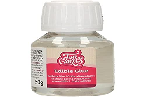 FunCakes Essbarer Kleber: Transparent, für Sugarcraft-Arbeiten und Kuchendekorationen, enthält einen einfach zu verwendenden Pinsel, 50 g. von FunCakes