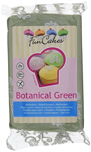 FunCakes Fondant -Botanical grün, 4er Pack (4 x 250 g) von FunCakes