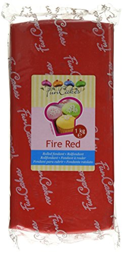 FunCakes Fondant Fire Red: Einfach zu Verwenden, Glatt, Elastisch, Weich und Schmeidig, Perfekt zum Dekorieren von Torten, Halal, Koscher und Glutenfrei. 1 kg, FC97360 , Feuerrot von FunCakes