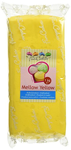 FunCakes Fondant Mellow Yellow: Einfach zu Verwenden, Glatt, Elastisch, Weich und Schmeidig, Perfekt zum Dekorieren von Torten, Halal, Koscher und Glutenfrei. 1 kg, FC97610 von FunCakes