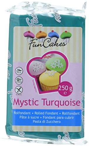 FunCakes Fondant -Mystic Turquoise, 4er Pack (4 x 250 g) von FunCakes