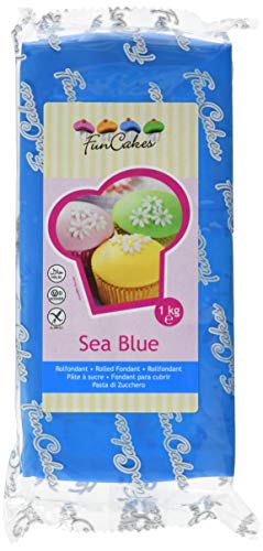 FunCakes Fondant Sea Blue: Einfach zu Verwenden, Glatt, Elastisch, Weich und Schmeidig, Perfekt zum Dekorieren von Torten, Halal, Koscher und Glutenfrei. 1 kg von FunCakes