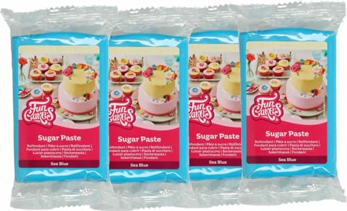 FunCakes Fondant Sea Blue 4er Pack (4 x 250 g) von FunCakes