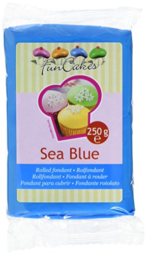 FunCakes Fondant Sea Blue: Einfach zu Verwenden, Glatt, Elastisch, Weich und Schmeidig, Perfekt zum Dekorieren von Torten, Halal, Koscher und Glutenfrei. 250 g, FC97450 Blau von FunCakes