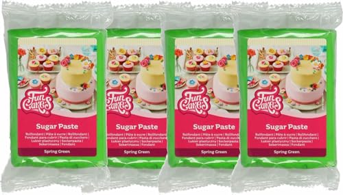 FunCakes Fondant - Spring Green 4er Pack (4 x 250 g) von FunCakes