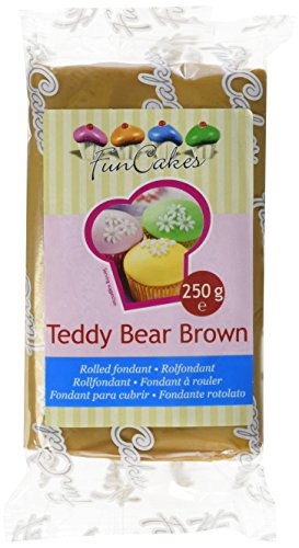 FunCakes Fondant Teddy Bear Brown: Einfach zu Verwenden, Glatt, Elastisch, Weich und Schmeidig, Perfekt zum Dekorieren von Torten, Halal, Koscher und Glutenfrei. 250 g von FunCakes