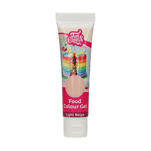 FunCakes Food Colour Gel Helles Beige: Hochkonzentrierte Lebensmittelfarbe für Teig, Sahne, Fondant, Marzipan, Teig. Einfache Dosierung. Einzelne Tropfen, um lebendige Farben zu erzeugen. Halal. 30 g von FunCakes